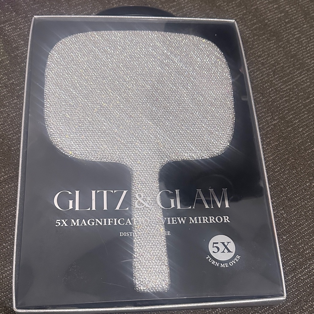 NIB Glitz & Glam Magnification Bling Handheld Mirror